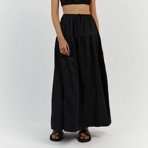Dissh ABBY BLACK LINEN MAXI SKIRT